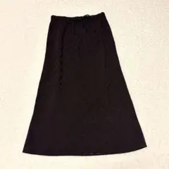 【シアーチェック】ロングスカート ダークブラウン 裏地付 レトロ古着屋