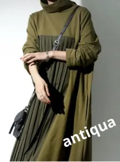 最終値下げ【美品】✨️antiqua✨️プリーツ切替ワンピ《終売品》￥6980→
