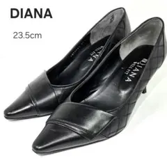 ダイアナ　パンプス　23.5㌢　ブラック　ポインテッドトゥ　ウェルフィットのサムネイル
