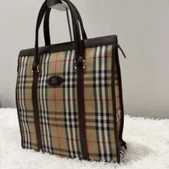 BURBERRYS ボストンバッグ トラベル ノバチェック シャドーホース 茶
