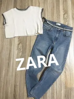 美品◻️ZARA◻️サマーニット◻️ショート丈◻️M