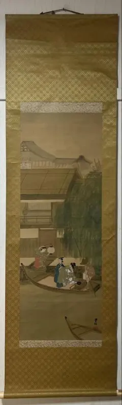 掛軸 武藤百峰 宝当図 七福神 絹本 共箱 - メルカリ