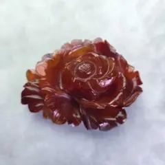 アンティーク　バラ　牡丹　帯留　瑪瑙　597　帯留め　天然石　着物　縞瑪瑙