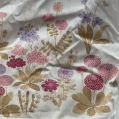 昭和レトロ　花柄　敷き布団用カバー　白　和柄　日本　寝具