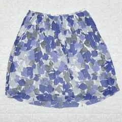 リフレクト スカート プリーツ加工 花柄 総柄