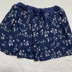 ネイビー 花柄 キュロットスカート　110センチ　女の子