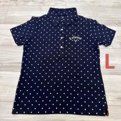 キャロウェイ　レディース　ゴルフ　半袖　ポロシャツ Lサイズ ネイビー