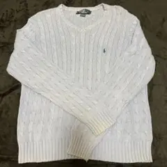 【極美品】ポロラルフローレン ニット ケーブルニット ホースロゴ ポロ ラルフ ローレン POLO RALPH LAUREN ケーブルニット