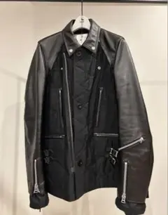 sacai キルティング　ライダースジャケット ブラック サイズ2 sacai - sacai キルティング×ライダースジャケット ブラック