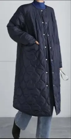 【STYLE DELI】リバーシブルキルティングコート ネイビー