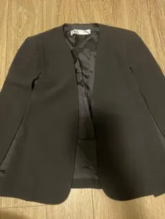 ザラ　ノーカラーケープジャケット