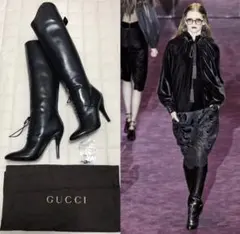 新品未使用☆GUCCIロングブーツ定価約20万 24.5cmショーアイテム