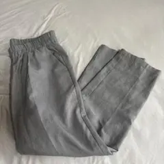 グレー スラックス ゴムウエスト