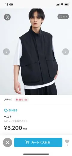 SINSS ブラック ベスト M