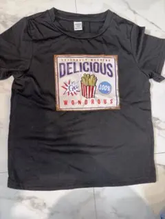 フライドポテト プリント Tシャツ ブラックのサムネイル