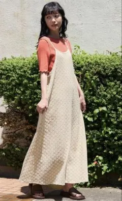 フリークスストア フラワーストレッチレースキャミワンピース