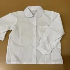 長袖丸襟 白ブラウス 130