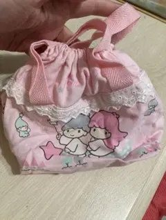 レア 昭和レトロ 70年代 キキララ お弁当ケース 巾着 ランチケース ピンク