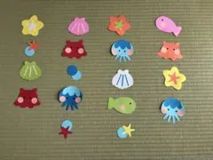 ガーランド 壁面飾り クラフト ペーパーアート 保育 夏 海 メンダコ 貝 海月のサムネイル
