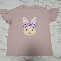 GU　ジーユー　リバーシブルスパンコール　Tシャツ　カットソー　140　ウサギのサムネイル