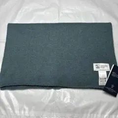 新品 ジョンストンズ カシミヤ100％ ニットマフラー グリーン 国内正規品