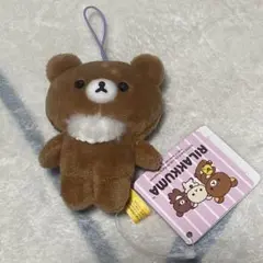 リラックマ　チャイロイコグマ　ゴムひも付き マスコット　ぬいぐるみ　ラウンドワン