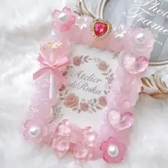 トレカケース　ホイップデコ　B8 リボン　ハート　アメ　花　ピンク