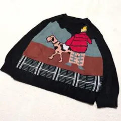 choua 犬 アニマル柄 ニット レトロ ゆったりのサムネイル