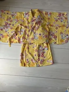アカチャンホンポ 花柄浴衣ドレス 黄色 100%綿 100cmのサムネイル