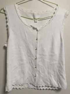 H&M ホワイト ノースリーブ トップス M