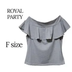 ROYAL PARTY ボーダーオフショル半袖トップス 半袖 カットソー Fのサムネイル