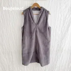 a751フェイクファー ベスト グレー ファスナー