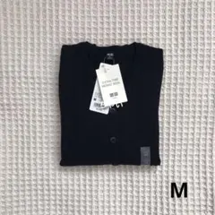 UNIQLO メリノリブクルーネックショートカーディガン　ブラック
