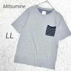 ミツミネ Mitsumine Tシャツ 胸ポケット付 ボーダー LL コットン