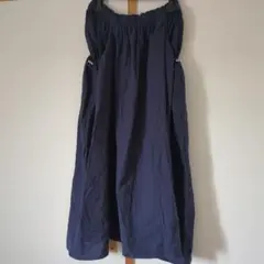 【新品未使用】フェリシモオーガニックコットン100%ロングスカートネイビーのサムネイル