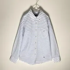 極美品✨バーバリーブルーレーベル ストライプ 長袖シャツ パイピング 