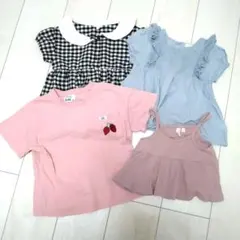 チェック柄 フリル　トップス 100　まとめ売り　女の子