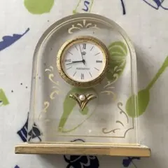 つ*み様 ミキモト 置き時計 花柄デザイン クォーツ パール 箱付き 電池