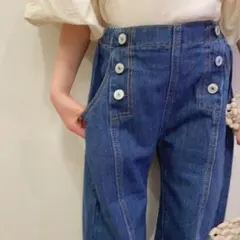 【新品未使用】ワイドデニムパンツ100サイズ