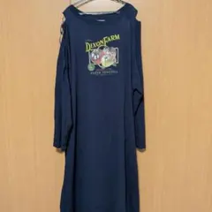 niko andカットソー素材プリント ワンピース
