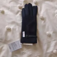 U.P. renoma ブラック手袋 ウール混紡