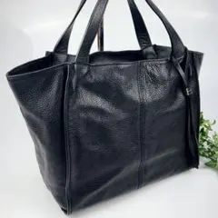 ジャンニキャリーニ　レザートートバッグ　肩掛け可　A4収納　黒のサムネイル