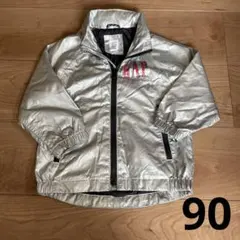 【90】baby GAP パーカー　銀色