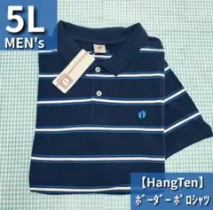 【HangTen】ボーダー ポロシャツ■メンズ5L■ゴルフ■ハンテン■Tシャツ■