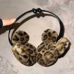 ディズニー ヒョウ柄イヤーマフ 耳あて ブラウン