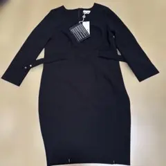 【新品】BELAIR ブラック ひざ丈ワンピース T1