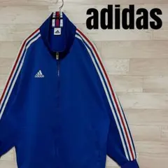 ✨adidas 国旗タグ デサント 長袖 トリコロール トラックジャケット M✨のサムネイル