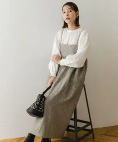 秋冬物★美品★エフバイロッソ ジャガードキャミワンピース 定価14,300円