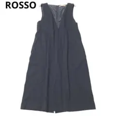ロッソ　ジャンパースカート　ワンピース　Ｖネック　ブラック　ポケット　無地