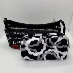 LeSportsac ポーチセット ブラック/ホワイト/グレー